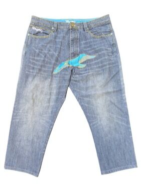 Mens Coogi Jeans 40x34 Light Wash Embroidered Detail